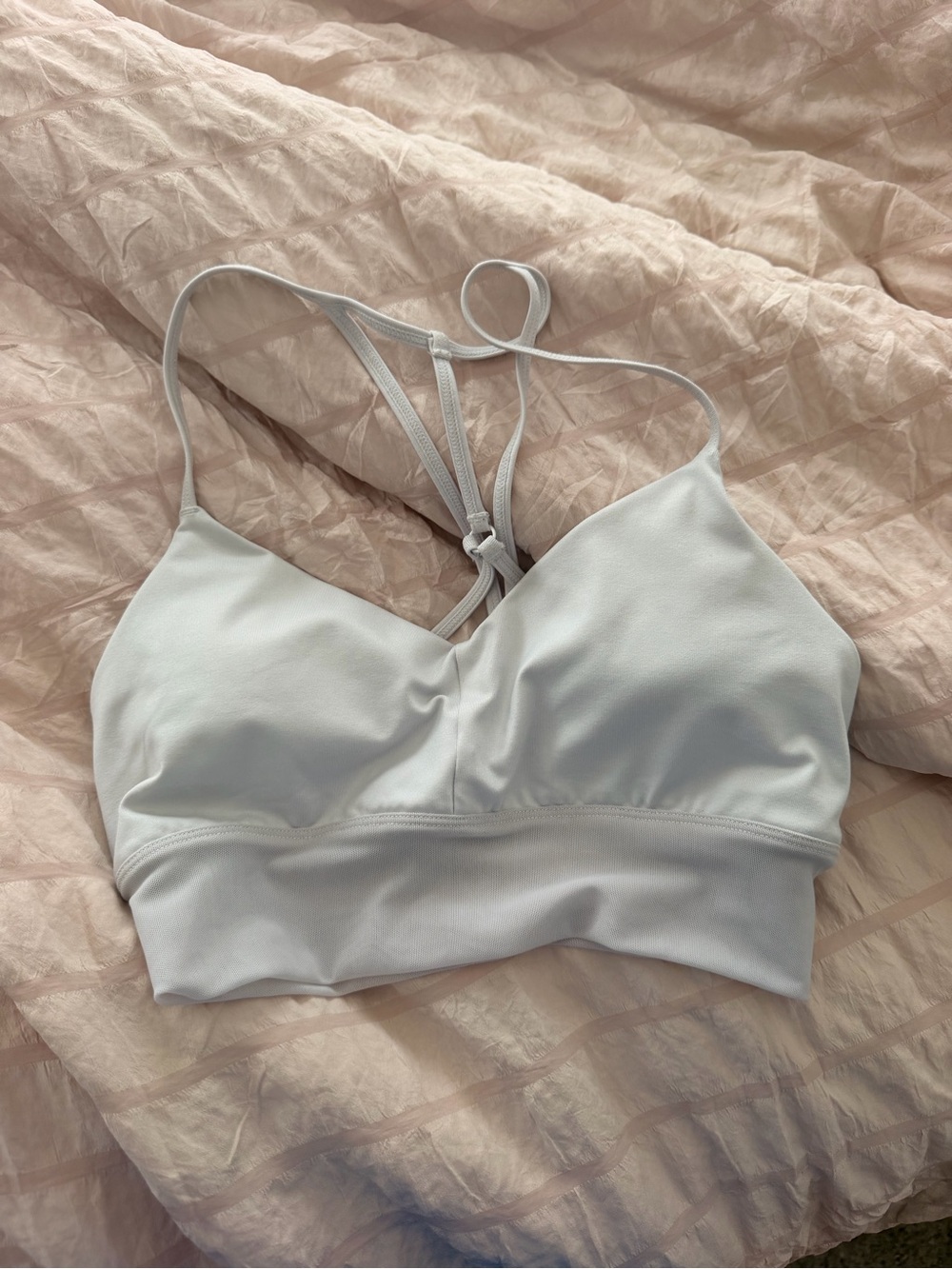 Alo white sports bra